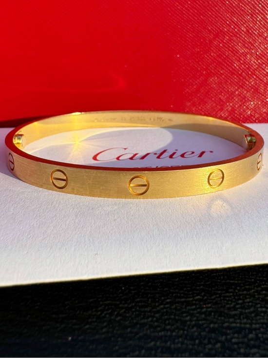 Cartier Jewelry - Cartier 18k yellow gold Brushed LOVE BRACELET CLASSIC MODEL size 20 full set 202